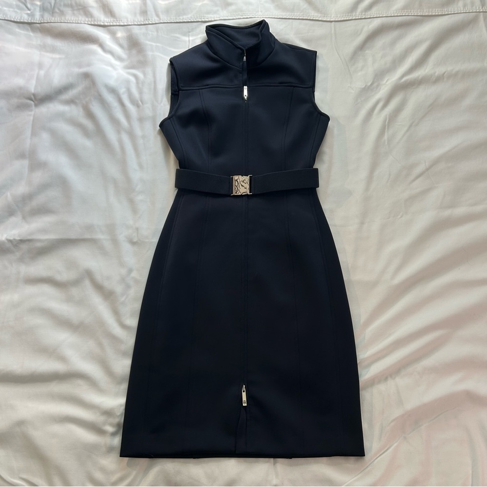 Tommy Hilfiger Black Belted Midi Dress